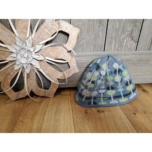 Patagonia Wool Blend Red Unisex Kids Size Large Beanie Hat Green Blue Pattern